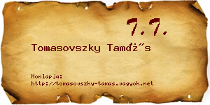 Tomasovszky Tamás névjegykártya