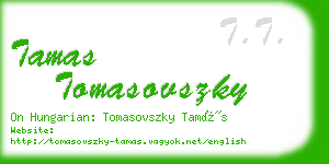 tamas tomasovszky business card